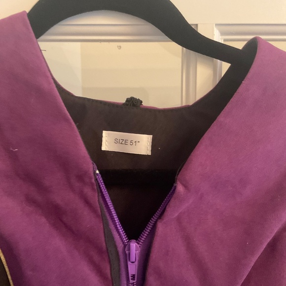 PHD Doctoral Gown graduation, purple black, NWOT, size 51” - Picture 6 of 14